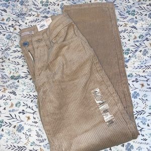 *NEVER WORN 3/26W high rise staright Light brown neutral corduroy pants